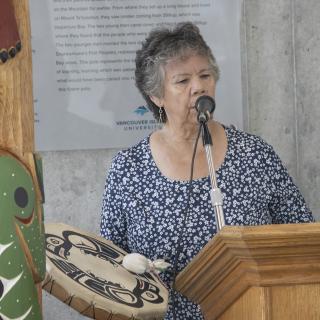 VIU Elder Geraldine Manson gives the official welcome.