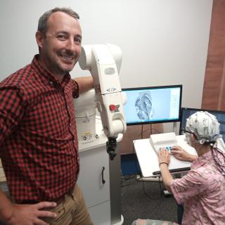 Travis Baker in his lab