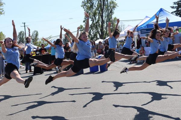 VIU Mariners dance team jumps into the air