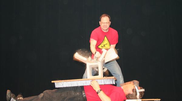 Bed of nails physics experiment