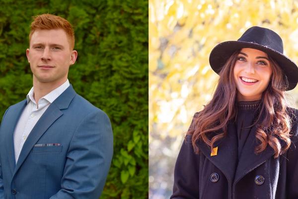 Portrait shot of Nathan Priest and Amber Lease